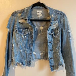 Cello Ripped Jean Jacket
